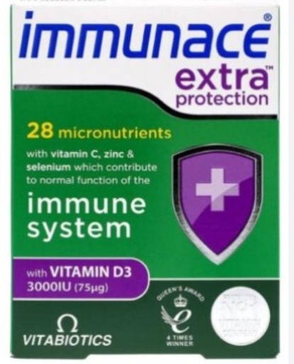 [BRSWIZ37CMGAOCL2] Vitabiotics Immunace Extra Protection 30 Tablets