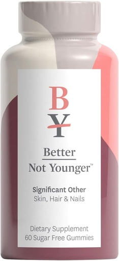 [BRSW2GT2AAHGKFDF] Better Not Younger Significant Other Hair, Skin & Nails Supplement - Sugar-Free Gummies for Hair Growth with Vitamin A & Biotin - Cruelty-Free Women Hair Growth Treatment - 60ct, Strawberry Flavor