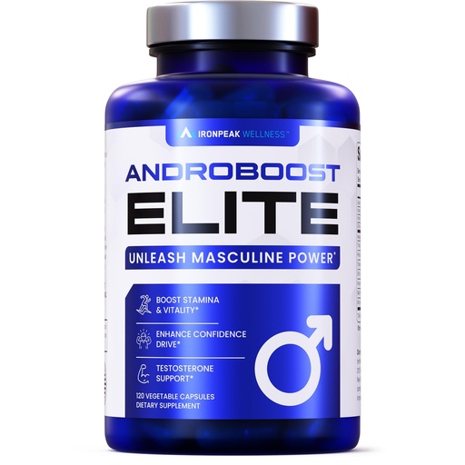 [BRSRGYAPAEGWACL6] IronPeak AndroBoost Testosterone Booster for Men with Tongkat Ali, Ashwagandha & Tribulus - Natural Male Enhancing Supplement for Energy, Libido, Muscle Growth & Vitality - 120 Capsules