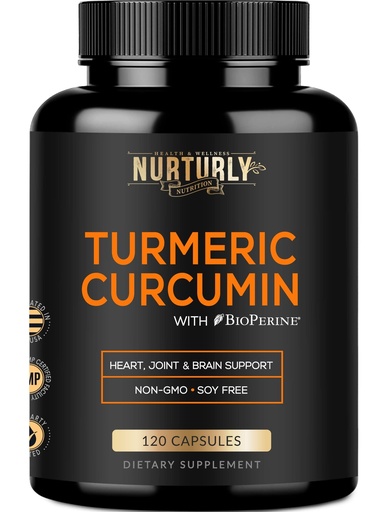 [BRSWY2YZO4CRGDQ6] Turmeric Curcumin with BioPerine Black Pepper and 95% Curcuminoids - High Absorption Turmeric Supplements 1300mg for Hearth Health - Non-GMO, Gluten Free - 120 Capsules