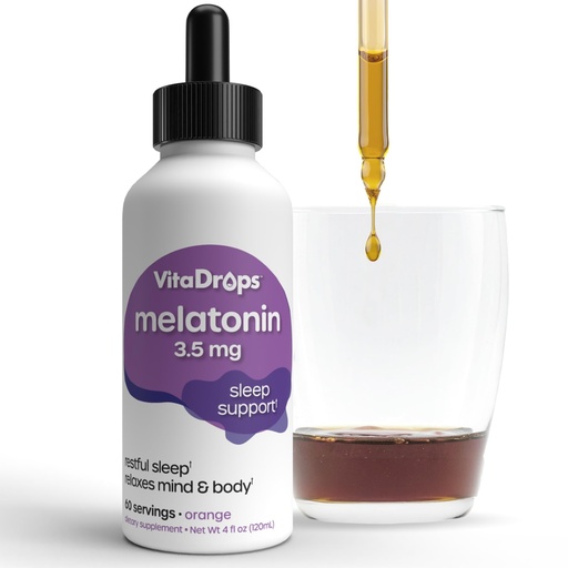 [BRSREH3RC4BRYCL2] Windmill VitaDrops Melatonin 3.5mg Tincture, Sleep & Rest Support Supplement, Fall Asleep Faster and Stay Asleep Longer, Orange Flavor, 60 Servings, 4 Fl Oz