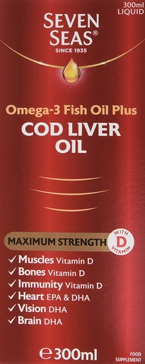 [BRSWIYQFBUGBM3I7] Seven Seas Extra High Strength Pure Cod Liver Oil 300ml