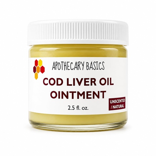 [BRSRMGQPAB4BUET6] Cod Liver Oil Ointment - Handmade Traditional Skin Balm with Vitamins A & D - Rich Moisturizing Ointment for Dry Skin - Original Formula - 2.5 fl oz