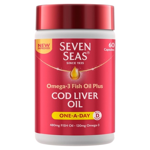 [BRSWIYDYB5YGCHT4] Seven Seas Cod Liver Oil 1-A-Day (60 Capsules)