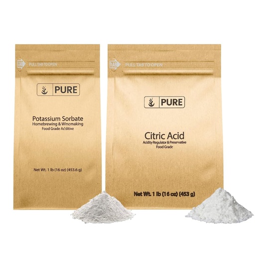 [BRSROZIQAUAQID32] PURE ORIGINAL INGREDIENTS Citric Acid & Potassium Sorbate Bundle, (1 lb Each) Food Grade