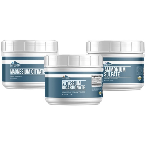 [BRSROZA3BMAWMYLV] Earthborn Elements Potassium Bicarbonate, Magnesium Citrate, and Ammonium Sulfate Bundle, No Additives