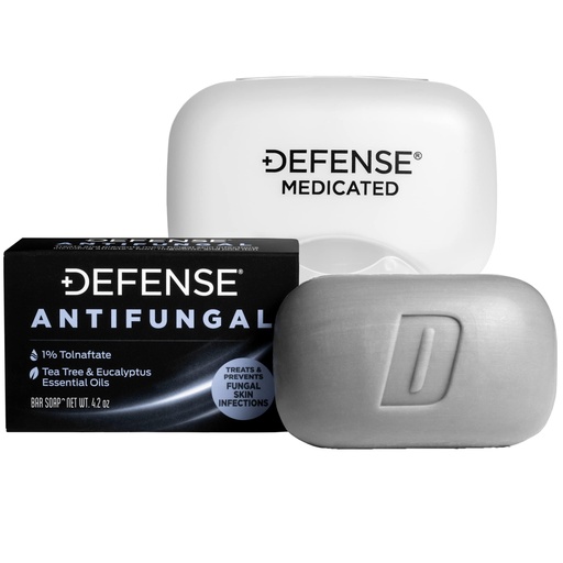 [BRSWGFA5CQHAYA3O] Defense Antifungal Bar Soap | Jock Itch, Ringworm, Athlete's Foot, Skin Fungus | Medicated Anti Fungal Treatment (One Bar with Snap-Tight Case)