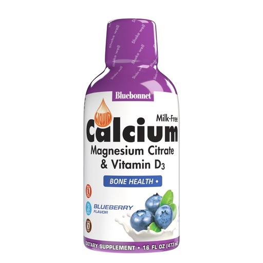 [BRSWIYT3PMMWIA3G] Bluebonnet Nutrition Liquid Calcium Citrate Magnesium Citrate, Vitamin D3, Bone Health, Gluten Free, Soy free, milk free, kosher,32 Servings, Blueberry Flavor, 16 Fl Oz (Pack of 1)