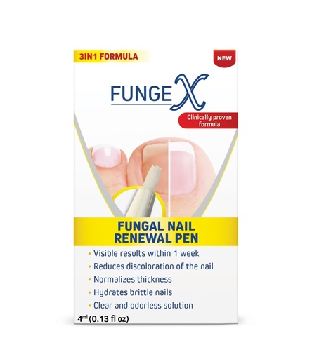 [BRSROGA7BUCAOA3B] FungeX Nail Renewal Pen | Reduces Discoloration of the Nail | Normalizes Toenail Thickness | Hydrates Brittle Nails with Clear and Odorless Solution