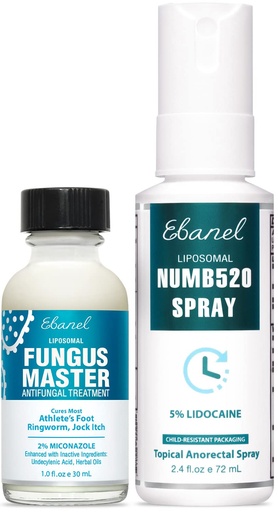 [BRSWYHA3A4BWKCL5] Ebanel Bundle of Fungus Treatment 1 Oz, and Lidocaine Numbing Spray