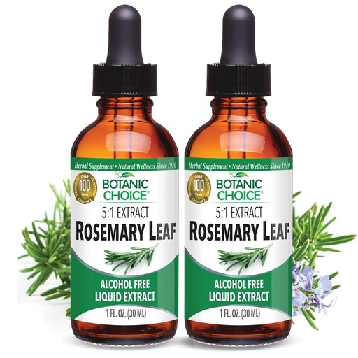 [BRSRAFD3BACG23LK] Botanic Choice – Rosemary Leaf Liquid Extract – Alcohol Free, Gluten Free – Fast Acting Supplement Drops – Easy to Use Dropper – 1 Fluid Ounce 2 Pack