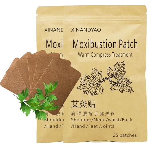 [BRSREFT6AQGRSCLA] 50 Patches Moxibustion Herbal Warming Patch – Mugwort Self-Heating Pads, Comfort for Back, Neck, Shoulder, Knee & Joints, Traditional Chinese Inspired (12*8cm)