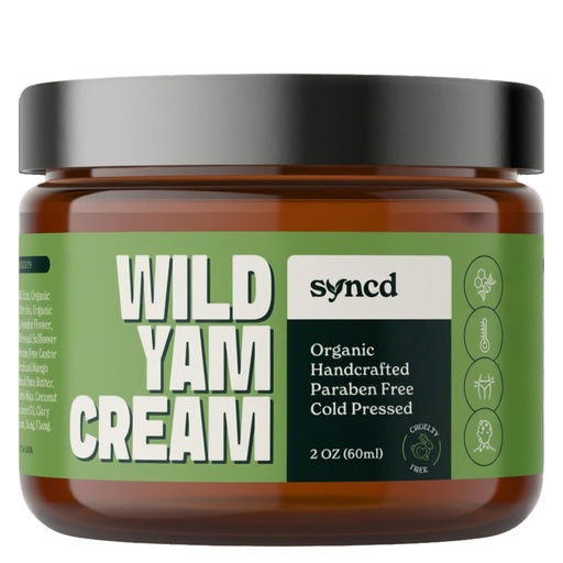 [BRSROCA2CIARYETK] Syncd Wild Yam Cream - Hormone Balance & Menopause Relief - Organic Plant Derived Cream for Hot Flashes, Menstrual Cramps & Night Sweats - Australia Dr. Barbara O'Neill Recommended - Made In USA