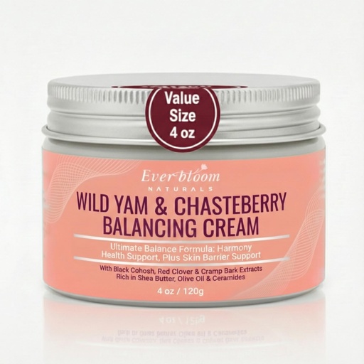 [BRSRGYACBN5AGADZ] Wild Yam & Chasteberry Face Moisturizing Cream, 4oz, with Black Cohosh, Shea Butter, Magnesium & Green Tee, Women Health and Sleep Support