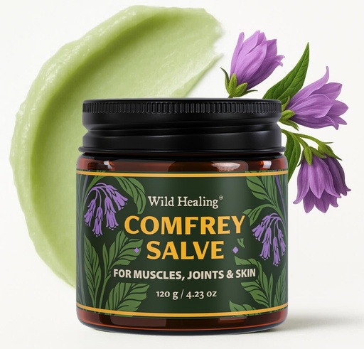 [BRSREHDQBUPA43I2] Wild Healing Comfrey Salve – Concentrated Herbal Balm with Arnica, Magnesium & MSM – Soothing Botanical Cream for Joints, Muscles & Dry Skin – 4.23 oz