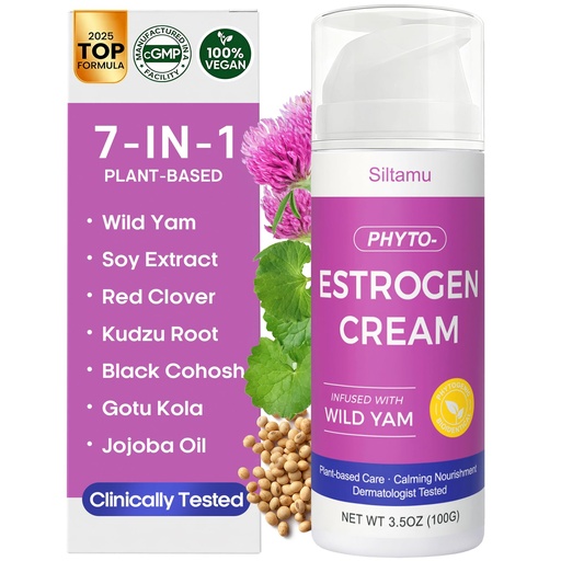 [BRSREGQCBMNAAYDG] Estrogen Cream for Women Menopause Support – Phytoestrogen Moisturizer with Pueraria Mirifica, Soy Isoflavones & Shea Butter – Hydrating & Firming Skin Care, Dry Skin Relief 3.5 oz