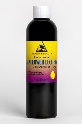 [BRSWGYD2AAJWEHLH] Lecithin Sunflower Unbleached Fluid Liquid Emulsifier Emollient Stabilizer Pure 4 oz
