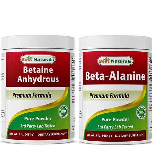 [BRSRMBT3DINQE33Z] Betaine Anhydrous (TMG) Powder 1 Lb & Beta Alanine Pure Powder 1 Lb