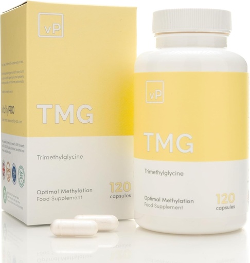 [BRSWYZA3CN6QIYAV] vP Vitality Pro TMG 500mg x 120 Capsules - Third Party Tested Over 99% Purity - Vitality Pro Trimethylglycine Supplement - High Strength TMG Supplement