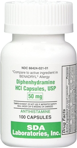 [BRSREBQHB4OQAHYV] SDA LABORATORIES Diphenhydramine 50mg, Allergy Relief, Antihistamine Capsules, Fast-Acting Formula for Sneezing, Runny Nose & Itchy Eyes – 100 Count (1 Pack)
