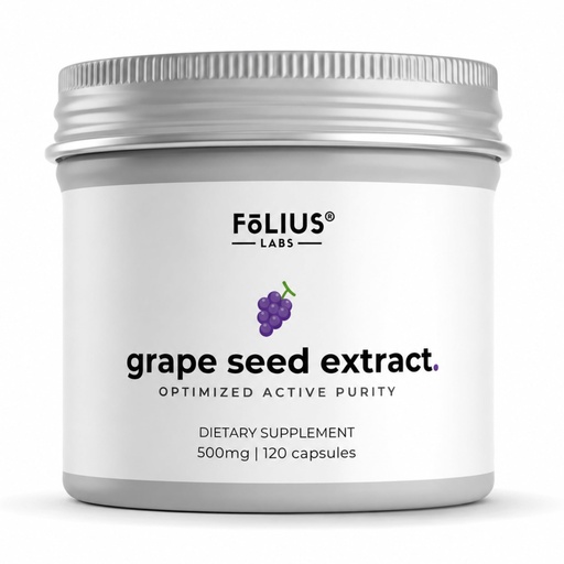 [BRSRAAT6AEFWYCLP] FOLIUS LABS Clean Label Grape Seed Extract 500mg - 95% OPCs Polyphenols