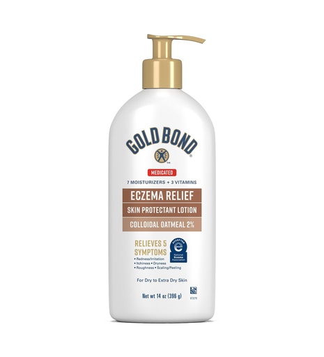 [BRSWIHI6PIDAAFDG] Gold Bond Medicated Eczema Relief Skin Protectant Lotion, 14 oz Lotion With 2% Colloidal Oatmeal