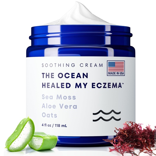[BRSROGIEOJYWYHTV] The Ocean Healed My Eczema Natural & Soothing Eczema Cream - Hydrating & Nourishing Psoriasis Cream with Sea Moss & Colloidal Oatmeal - Quick Absorbing Anti Itch for Dry Sensitive Skin (4oz)