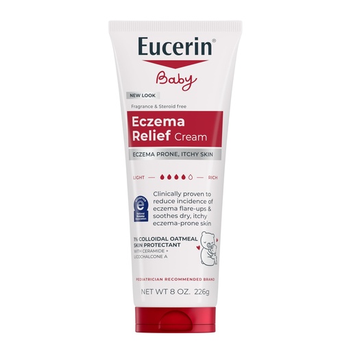 [BRSWYZDYOV4AIDLD] Eucerin Baby Eczema Relief Body Cream, Fragrance Free Baby Eczema Cream with Colloidal Oatmeal, Ceramide-3 and Licorice Root Extract, 8 Oz Tube