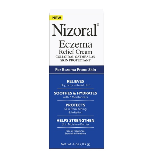 [BRSROATQCEAQ2E37] Nizoral Eczema Relief Cream, 4 Fl Oz (Pack of 1), Relieves Dry Itchy Irritated Skin, Soothes Hydrates with 7 Moisturizers, Colloidal Oatmeal 2%, Eczema Cream for Adults