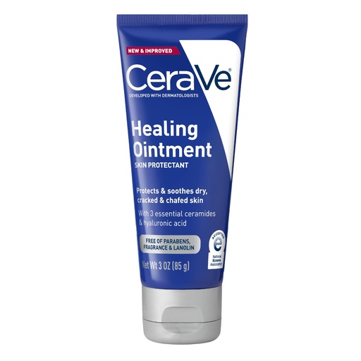 [BRSWKZAPOACBGCA3] CeraVe Healing Ointment, Hydrating Skin Protectant With Petrolatum, Hyaluronic Acid & Ceramides, Face & Body Skin Barrier Repair For Cracked, Chafed, Dry Skin, Fragrance Free & Lanolin Free, 3 Oz