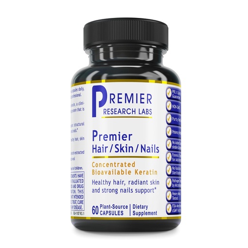 [BRSW2YD2PMFQMCLX] Premier Research Labs Premier Hair/Skin/Nails - Hair Growth Supplement for Women & Men with Keratin, Vitamins for Hair Growth, Beauty from Within for Hair, Skin and Nails - 60 Vegetarian Capsules
