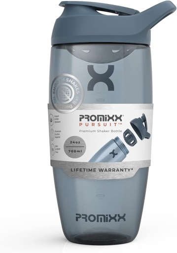 [BRSW2HQBCQBQYDTA] Promixx Pursuit Protein Shaker Bottle (24 oz) – Silent No-Ball Mixer, Leak-Proof Lid, BPA/BPS & Phthalate-Free ECOZEN – Easy-Clean Shaker Cup for Protein Shakes, Pre & Post-Workout Smoothies