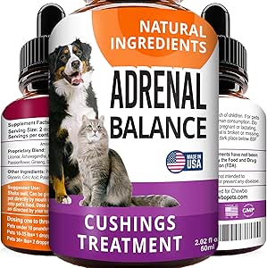 [BRSWYEA6BZYGOETK] Adrenal Balance for Dogs and Cats - Cushings Treatment for Pets, Adrenal Support w/ Ashwagandha, Licorice Root, Rhodiola Rosea - 2oz Herbal Drops