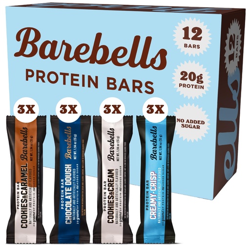[BRSREFA7OIHA4H3G] Barebells Protein Bars People's Choice Variety Pack – 12 Bars, Nutritious Snacks with 20g of High Protein - Chocolate Treat with 1g of Total Sugars - Perfect on The Go Breakfast Bars