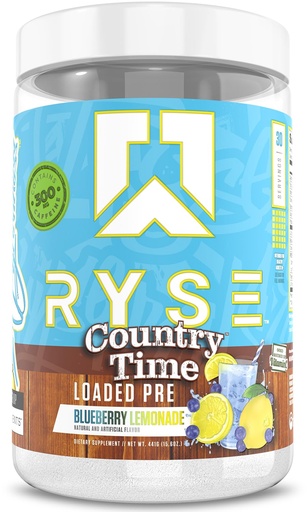 [BRSRABI2AANQA3DH] RYSE Loaded Pre Workout Powder - Country Time Blueberry Lemonade - Daily Pre-Workout for Men & Women with 300mg Caffeine, Beta Alanine, and Citrulline for Pump, Focus, and Energy - 30 Servings