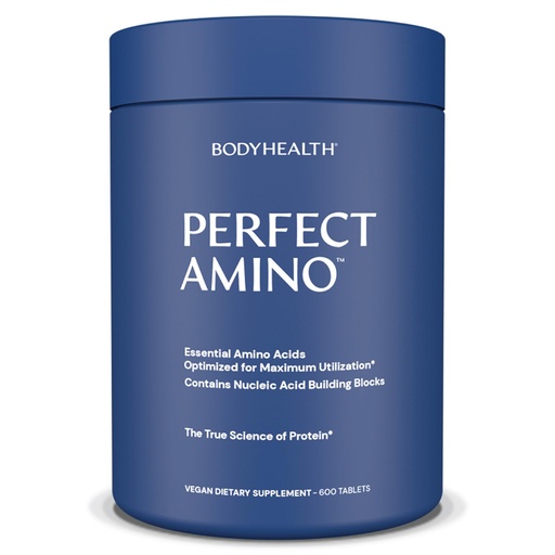 [BRSRMEDROZ5BYFI2] BodyHealth PerfectAmino, Essential Amino Acid with BCAAs + Lysine, Phenylalanine, Threonine, Methionine, Tryptophan, Supplement for Muscle Mass Production, Recovery & Strength (600 ct)