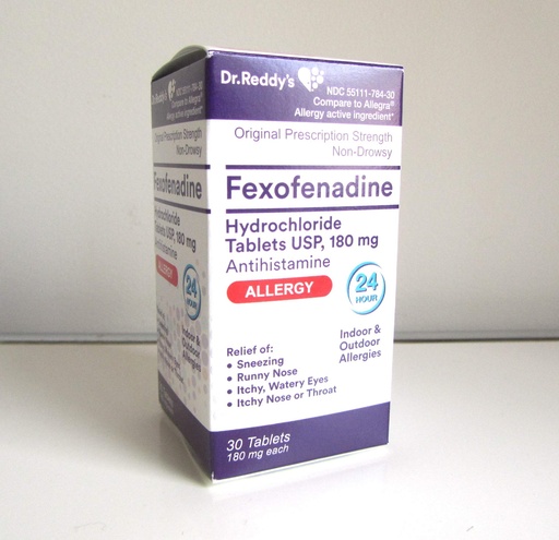 [BRSWGHYYOQFWYGQV] Dr. Reddys Fexofenadine Hydrochloride Antihistamine Tablets, 180 mg Each, 30 Tablets