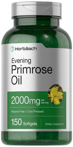 [BRSWYYIDBB7WA33V] Horbäach Evening Primrose Oil Softgels | 2000 mg | 150 Pills | Cold Pressed, Hexane Free Supplement with GLA | Non-GMO, Gluten Free