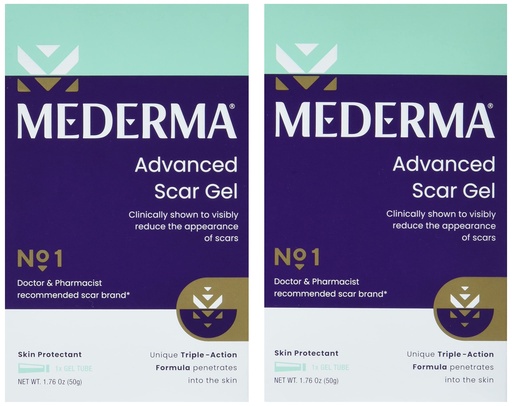 [BRSW2HYRPJYAIETO] Mederma Advanced Scar Gel 1x Daily Reduces The Appearance of Old New Scars #1 Doctor Pharmacist Recommended Brand for Scars 1.76oz, Clear, 100g (2x50g)