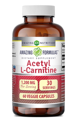 [BRSREBQECQARE3T3] Amazing Formulas Acetyl L-Carnitine 1200 Mg Supplement | Vegetarian Capsules | Non-GMO | Gluten-Free | Made in USA (1 Pack, 60 Count)