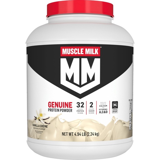 [BRSWIYANCYGWECYZ] Muscle Milk Genuine Protein Powder, Vanilla Creme, 32g Protein, 4.94 Pound, 32 Servings