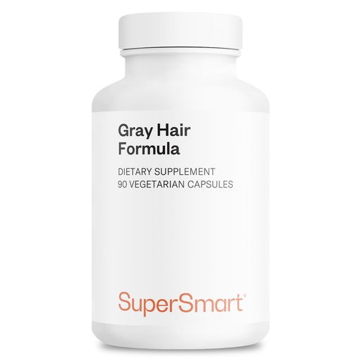 [BRSWIHQZBEDGMDLG] Supersmart Grey Hair Formula (Advanced Formula) - with Catalase, Copper, Biotin, Fo-Ti, Zinc, Saw Palmetto - Anti Gray Hair Supplement | Non-GMO & Gluten Free - 90 Vegetarian Capsules