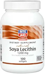 [BRSWIYAYOZYAKDLE] Rite Aid Soya Lecithin, Natural Dietary Supplement, 1200mg 100 ea