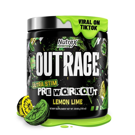 [BRSRABQLOYIBAF3L] Outrage Ultra HIGH STIM Pre-Workout Powder for Men | 400mg Caffeine, L-Citrulline, Beta-Alanine, Creatine | Extreme Energy, Focus, Strength & Endurance (30 Servings, Lemon Lime)