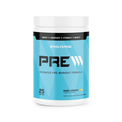 [BRSW2GT3AR5WE2TX] Swolverine PRE | Citrulline Malate, Carnosyn Beta Alanine, Carnitine, Ginseng, Pomegranate, Betaine, Coconut Water Endurance, Energy, Strength, Vegan, Gluten Free, Non-GMO (25 Servings)
