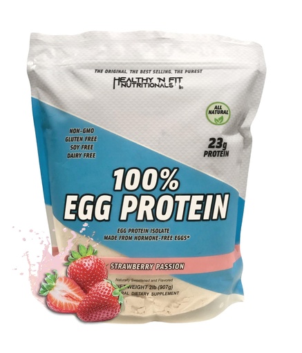 [BRSWIY37OUGWYCT6] Healthy N Fit 100% EGG PROTEIN- Strawberry (2lb): 100% Egg White Protein PLUS Natural Peptides. Naturally Sweetened, Zero Carb, Keto, Paleo Friendly