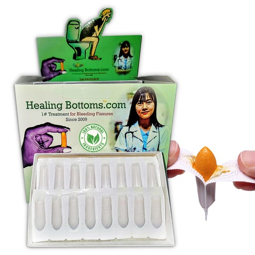 [BRSWG2Y3BZ6GGCQ4] Anal Fissure Suppository | Expert Formulation for Rectal Bleeding Due to Anus Fissure, Hemorrhoids, Diarrhea, & Constipation | Made with Natural Curcumin & Turmeric Extract | 16ct
