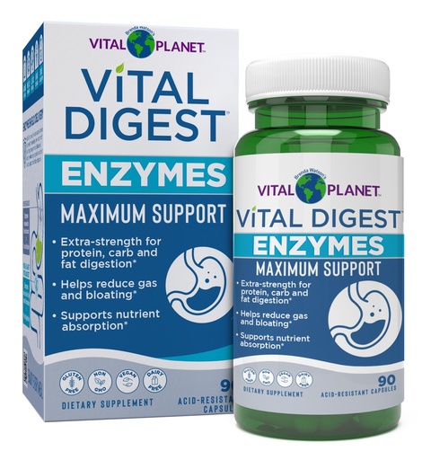 [BRSRMALRBMIA4E3L] Vital Planet – Vital Digest Natural Digestive Enzymes Supports Breakdown of Proteins, Fats, and Carbohydrates and Reduces Occasional Gas, Bloating and Indigestion 90 Capsules (Packaging May Vary)