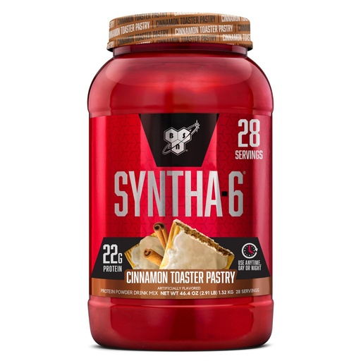 [BRSROCQLAF5GKDLF] BSN SYNTHA-6 Premium Protein Powder with 6g of Fiber, Whey Isolate, Micellar Casein, Milk Protein Isolate, 5g of Fat, Cinnamon Toaster Pastry, 28 Servings, 2.91 Pound (Packaging May Vary)