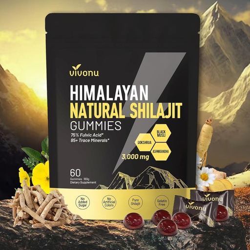[BRSRAHA6PIMWYGQU] Shilajit* Gummies,Pure Himalayan* micronutrient Supplement, Himalayan Premium Ingredient with Shilajit, Ashwagandha, Gokshura, Fulvic Acid & 85+ Trace Minerals I for Men & Women (3000MG/1 Bag)